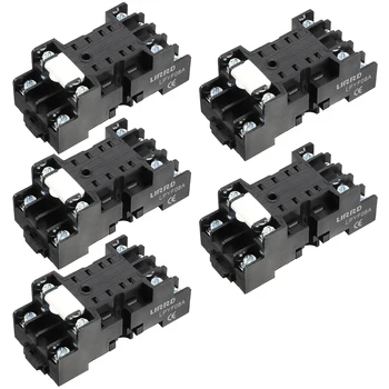 

uxcell Uxcell 5/10pcs AC 250V 10A DIN Rail Mount Power Relay Socket Base Holder
