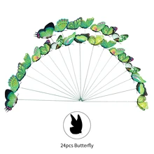 24 шт. садовая Бабочка ПВХ Сделай Сам искусство домашний питомник наружные заборы садовые лужайки задние дворы украшения Искусственные бабочки украшения