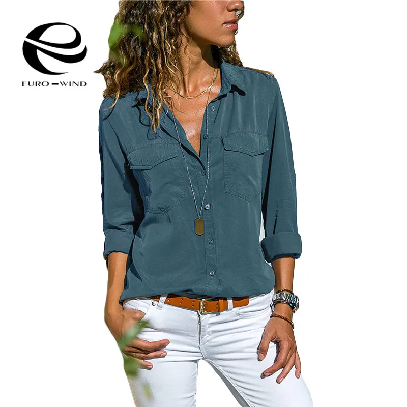 Plus Size 5XL Autumn Womens Tops and Blouses Long Sleeve V-neck Solid Female Casual Loose Women Tops Shirt Blusas Mujer De Moda Plus Size 5XL Autumn Womens Tops and Blouses Long Sleeve V-neck Solid Female Casual Loose Women Tops Shirt Blusas Mujer De Moda
