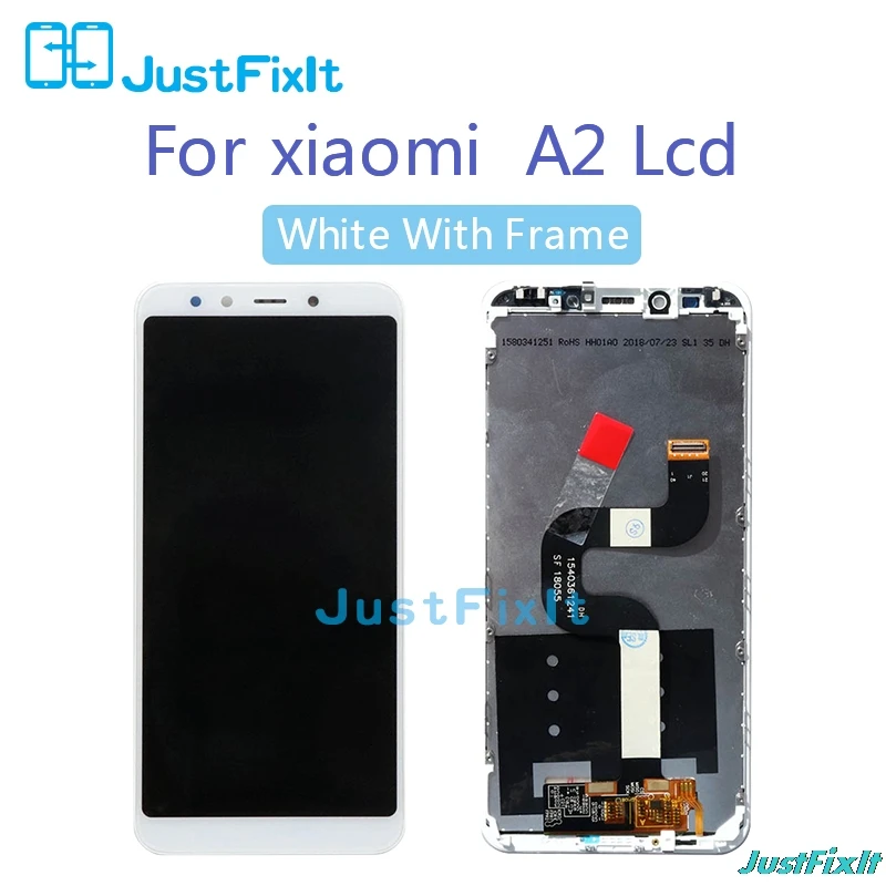 White with frame Для xiaomi mi A2/6X2160*1080 рамка кодирующий преобразователь сенсорного экрана в сборе 10-сенсорный экран 5,99 дюймов ЖК-дисплей дисплей - Цвет: White with frame