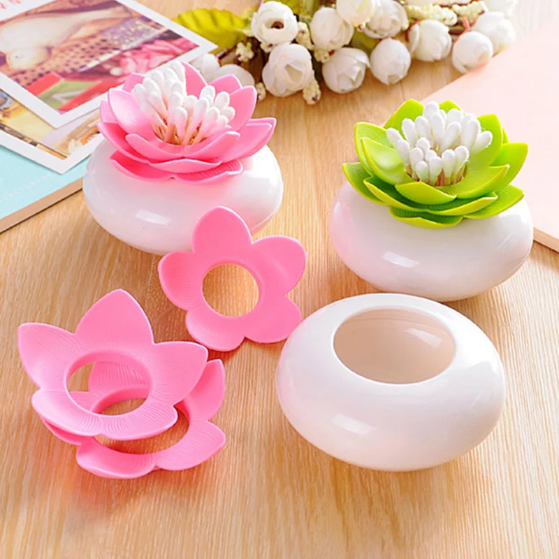 Hoomall креативный ватный тампон лотоса держатель в форме бутона чехол для