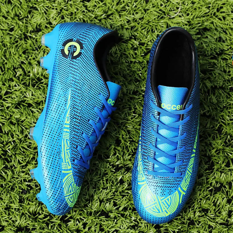 Explosive long nails and broken soccer shoes, soft and lightweight sports breathable fashion soccer shoes
