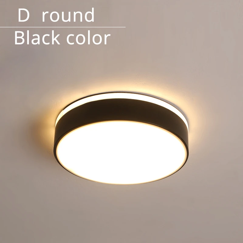 D round black Дизайн, светодиодный потолочный светильник, коридор, художественная галерея, украшение, передняя Балконная лампа, крыльцо, белый, черный, Lamparas De Techo Plafondlamp - Цвет корпуса: D round black