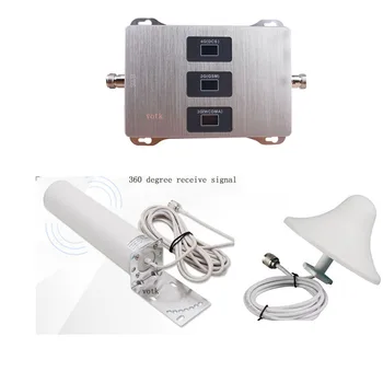 

Mobile 2G 3G 4G Tri Band Signal Repeater 900 1800 2100 Booster GSM DCS WCDMA cellular Signal Amplifier WITH ANTENNA FULL SET