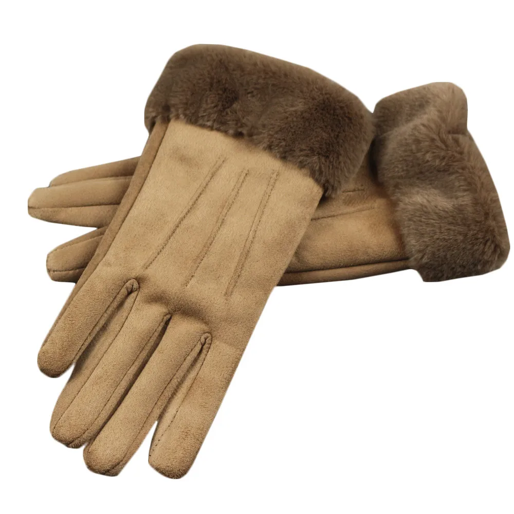 Перчатки мужские женские кожаные перчатки с подогревом меховые варежки кожаные перчатки зимние уличные толстые теплые кашемировые# T1P
