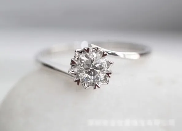 0.3ct 925 пробы, серебряное кольцо в виде солитера, кольцо в виде снежинок для женщин, девушек, кольца с гравировкой имени(JSA