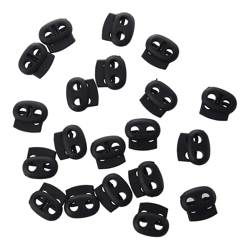 20 x diameter plastic cord lock drawn black