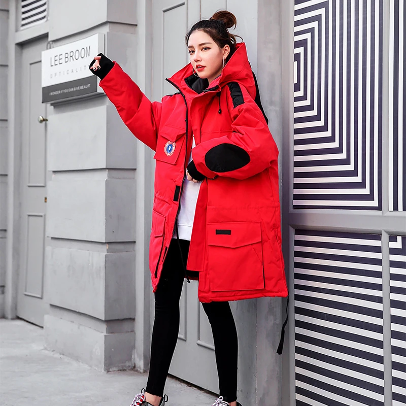 ZURICHOUSE/зимняя куртка для женщин; плотная теплая зимняя верхняя одежда; парки с капюшоном; коллекция года; модное Свободное пальто с хлопковой подкладкой; большие размеры