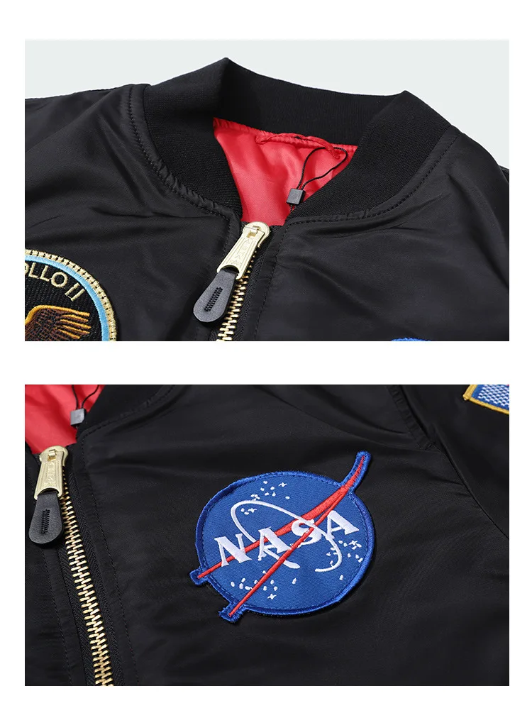 Популярная брендовая мужская одежда в европейском и американском стиле на весну и осень куртка с вышивкой НАСА Двусторонняя одежда мужская кроватка