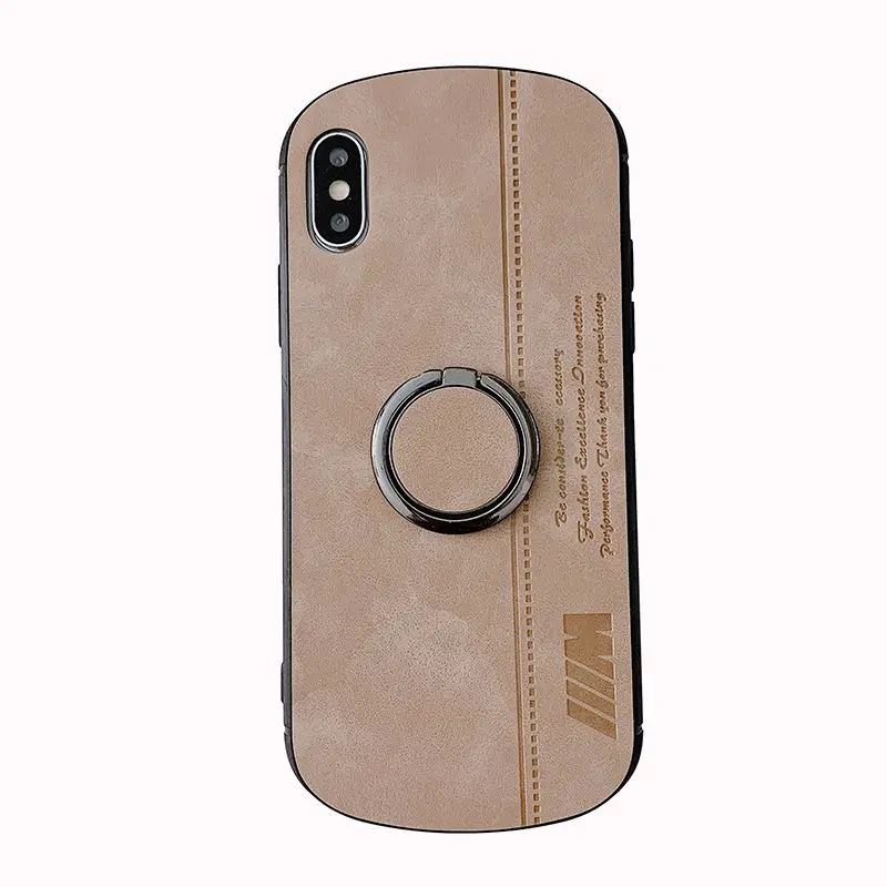 Кожаный чехол для Iphone Xr, кольцо на палец, чехол для Iphone 6, 7, 8 Plus, Iphon Xs Max, роскошный X Чехол, защита для Iphone 6 S - Цвет: gray