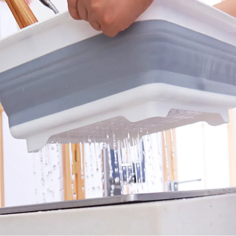 KitchenCollapsible сушилка для посуды сушилка 4-в-1 мульти-дощатая корзина прочного пластика многофункциональная мойка корзина для фруктов