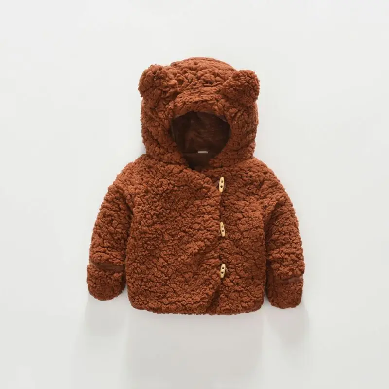 Британское осенне-зимнее пальто Одежда для новорожденных девочек и мальчиков пальто с капюшоном куртка зимняя теплая верхняя одежда для малышей От 0 до 3 лет