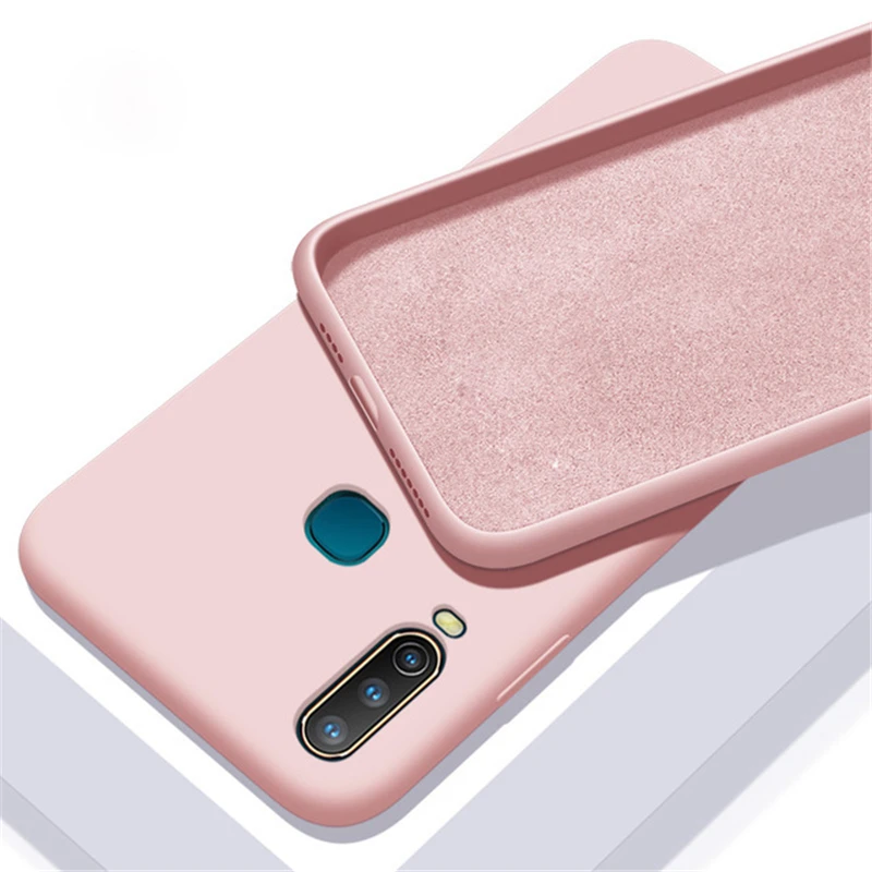 Розовый Конфетный, TPU чехол для Vivo V17 Neo чехол из углеродного волокна сплошной цвет Жидкий чехол для телефона для Vivo Z5X V15 Z1 Pro Y81 чехол Vivo iQOO Neo - Цвет: Розовый