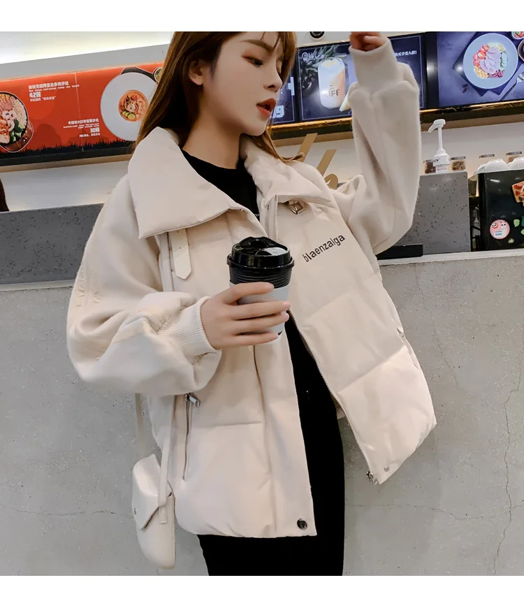 Down Jacket Cotton-padded Clothes Women's L0ve Fashion Warm Coat Online Celebrity Loose Winter New Style Korean-style Versa