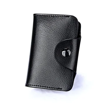 

Casual Unisex Artificial Cowhide Leather Button Card Wallet Simple Bag Durable Portable Holder