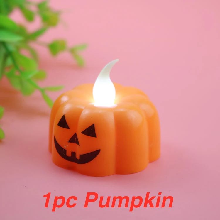 1pc Pumpkin 12 шт. тыквы лампы в форме свечи светодиодный свечи Чай огни украшения к Хэллоуину ветрозащитный лампы в форме свечи лампы для вечерние барный стол Декор - Цвет: 1pc Pumpkin