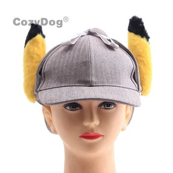 

23x32x18cm Detective Pikachu Grey Baseball Cap Plush Toys Doll Peluche Anime Women Kids Christmas Birthday Party Gift