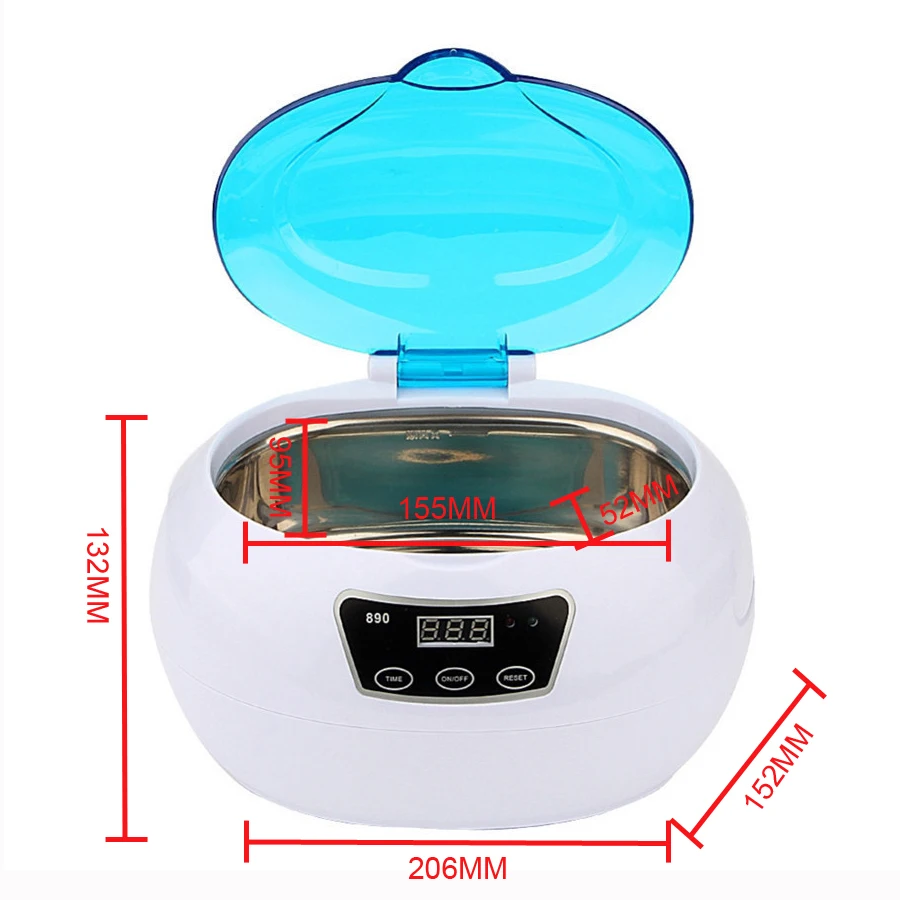 600ml Digital Ultrasonic Cleaner Bath Timer Jewelry Brush Glasses Manicure Stone Cutters Razor Sonic Local Fast Ship