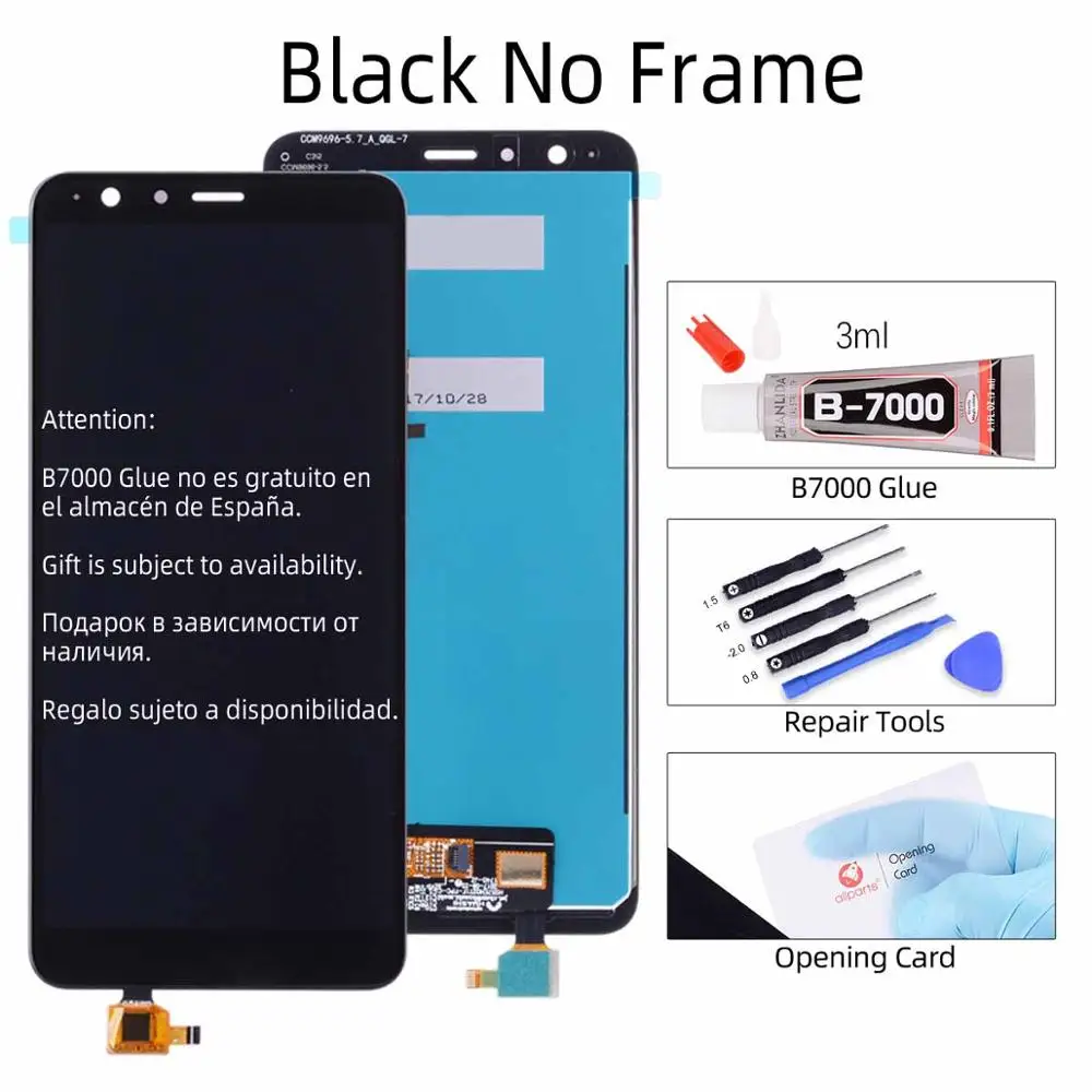 Дисплей для Asus Zenfone Max Plus M1 ZB570TL LCD в сборе с тачскрином на рамке черный белый - Цвет: Black No Frame