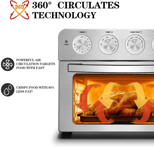 Air Fryer Toaster Oven,24QT Convection Airfryer Countertop Oven,   Fry Oil-Free, Cooking Accessories Included - Image 4