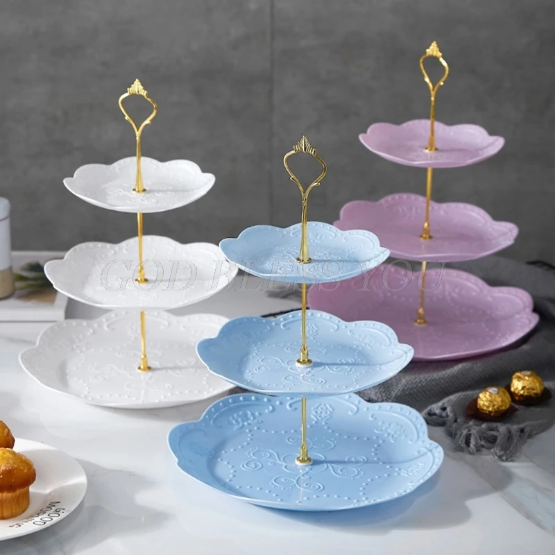 Detachable Cake Stand European Style 3 Tier Pastry Cupcake Fruit Plate Serving Dessert Holder Wedding Party Home Decor cake stand