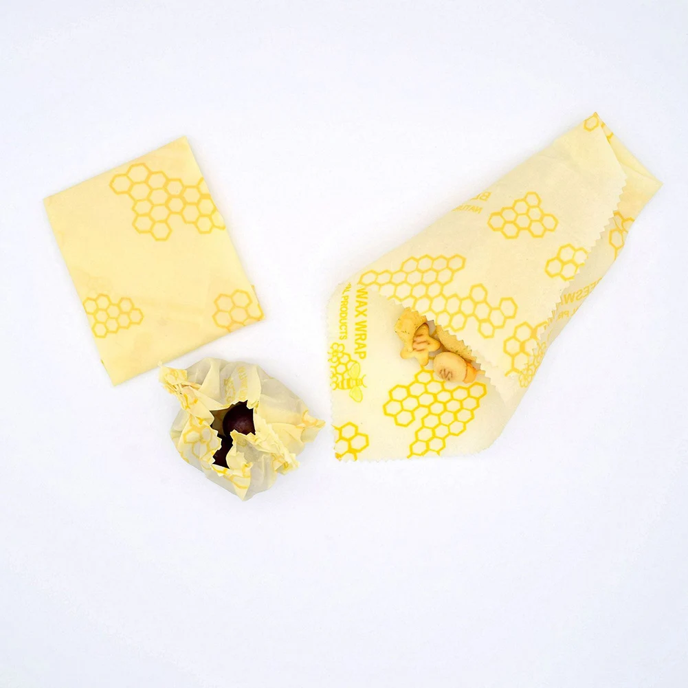 3Pcs/Set Reusable Eco-Friendly Organicing Natural Beewax Food Storage Wrap Cloth