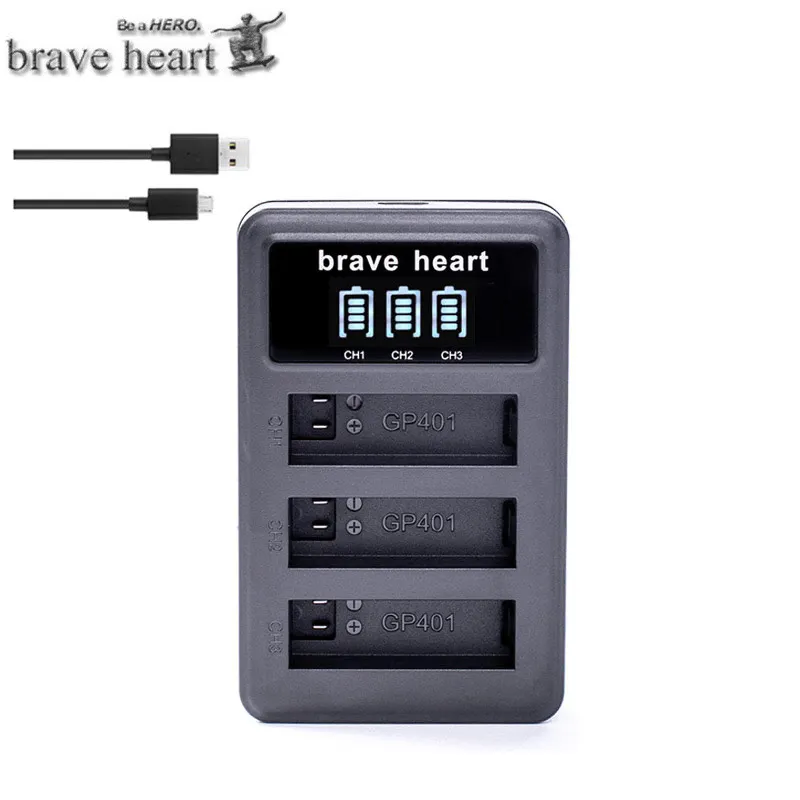 Для 2X 1600mAh Gopro Hero 4 батарея AHDBT 401 + 3 лота USB зарядное устройство для GoPro4 HD Hero4 черный и