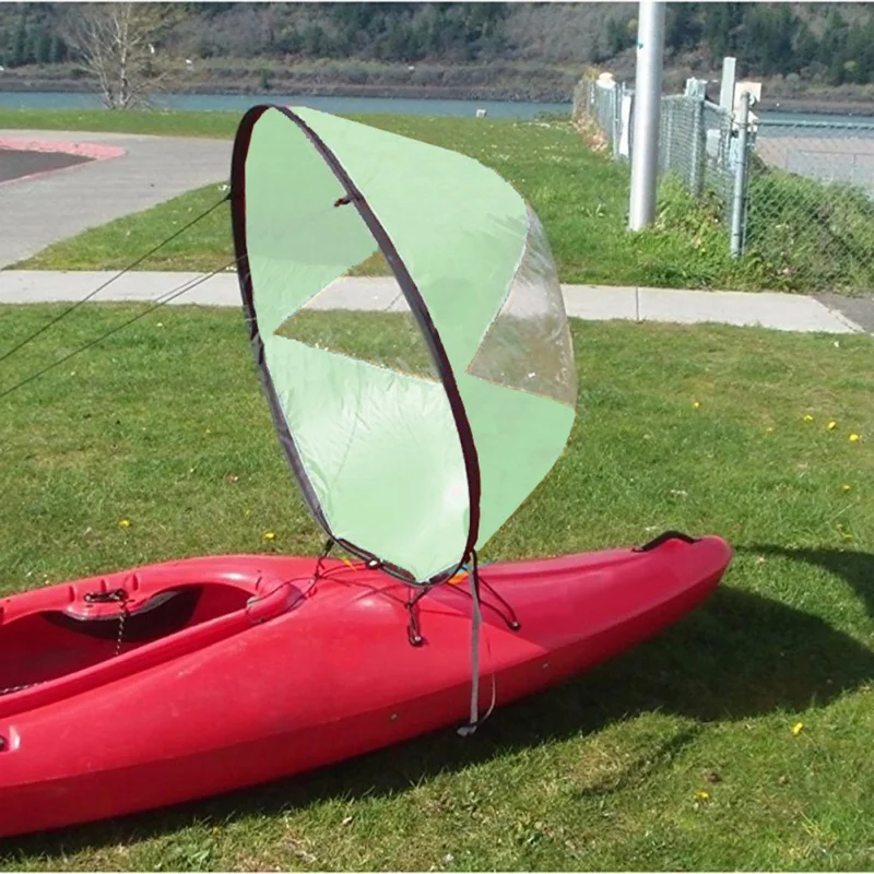 Kayak Wind sail Boat Wind Sail Paddle Board Sailing Canoe stroke Rowing Boats Inflat Wind Clear Window 108*108cm PVC Foldable