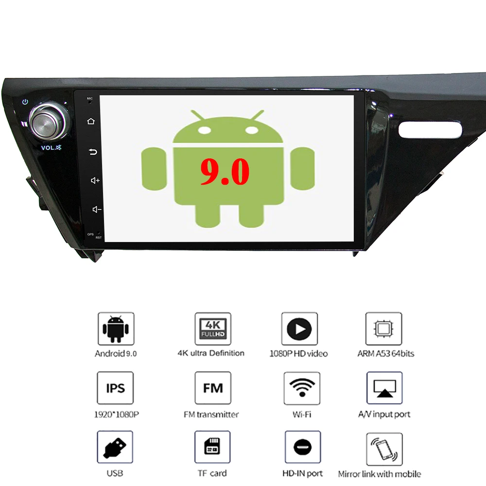 YAZH 10,1 ''ips экран Android 9,0 пирог автомобиля стерео радио для Toyota Camry с Bluetooth 5,0/carplay/Mirror Link