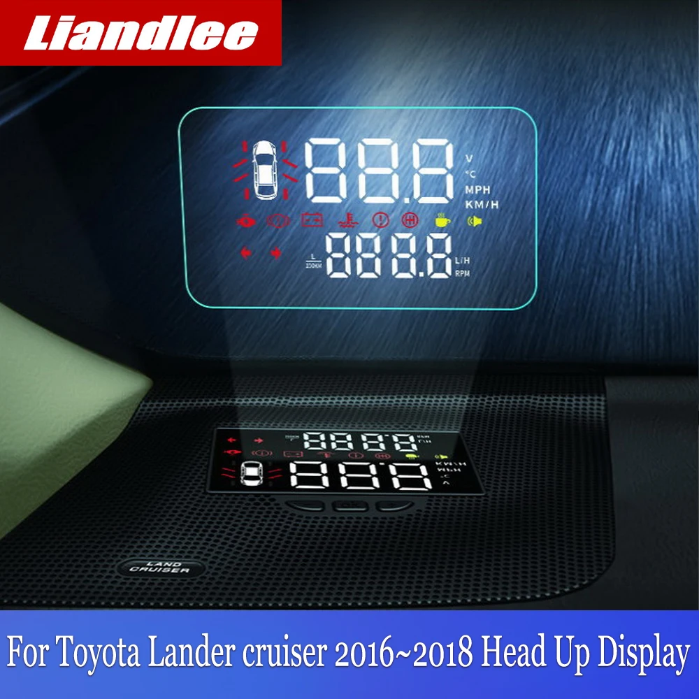 Liandlee для Toyota Land cruiser~ безопасный экран для вождения полнофункциональный OBD Автомобильный HUD Дисплей проектор лобовое стекло