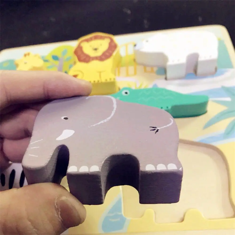 

Germany Wooden Colorful Stereo Building Blocks Jigsaw Puzzle Children 0-3-Year-Old Animal Shape Cognitive Matching Building Bloc