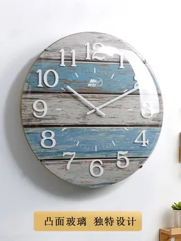 

Modern Design Minimalist Wall Clock Living Room Creative Nordic Simple Clock Wood Slient Glass Home Decor Reloj Pared G5B