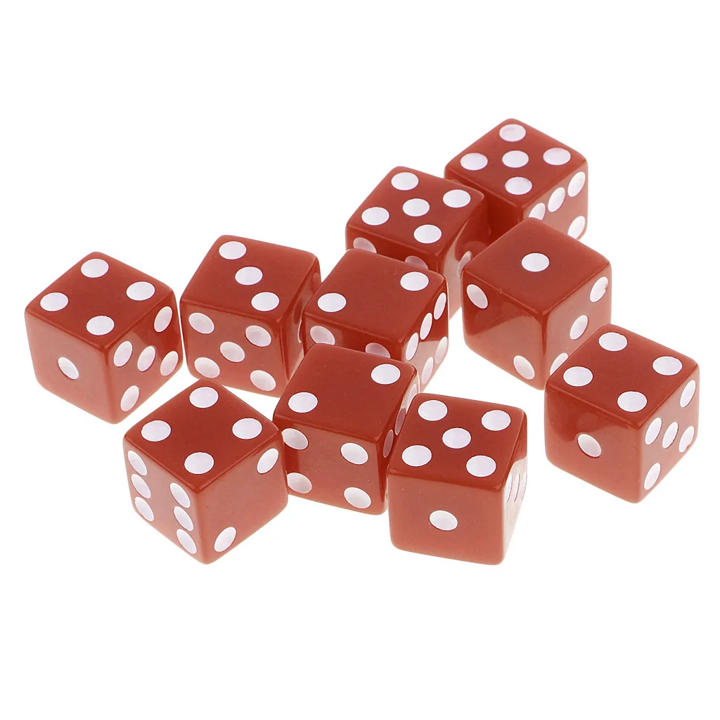 Set/10pcs Six Sided D6 Digital Dice Party Gaming Dice D&D RPG Board Game Parties Board Game Dices Polyhedral Dices