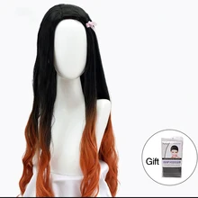 MUMUPI синтетические Омбре цветные парики Косплей вечерние женские оранжевые черные тупые длинные вьющиеся волосы парики термостойкие волокна