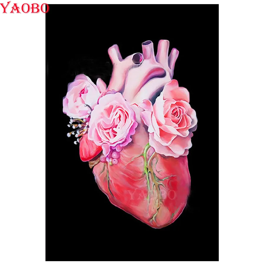 Full Square/Round Drill 5D DIY Diamond Painting Heart Human Organs Medical Anatomy Embroidery Cross Stitch Home Decor | Дом и сад