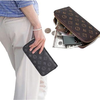 

Retro Women's Wallet and Purse Multi-Functional Long Purse Zipper Phone Wallet Luxury Designer Card Holder
