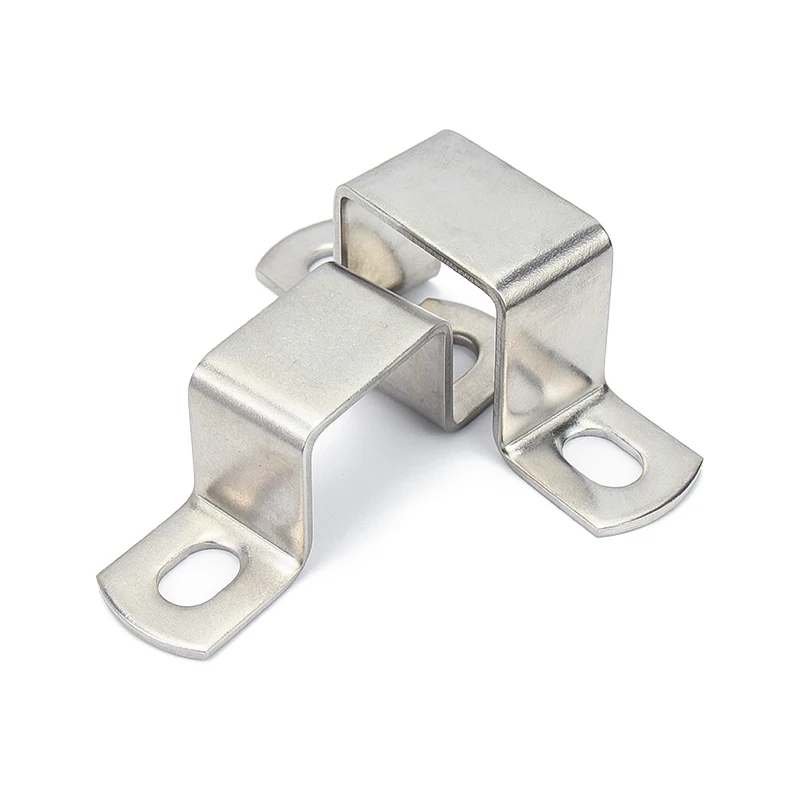 Plumbing Pipe Piping square  shape Stainless steel buckle right angle bracket U-tube clamp