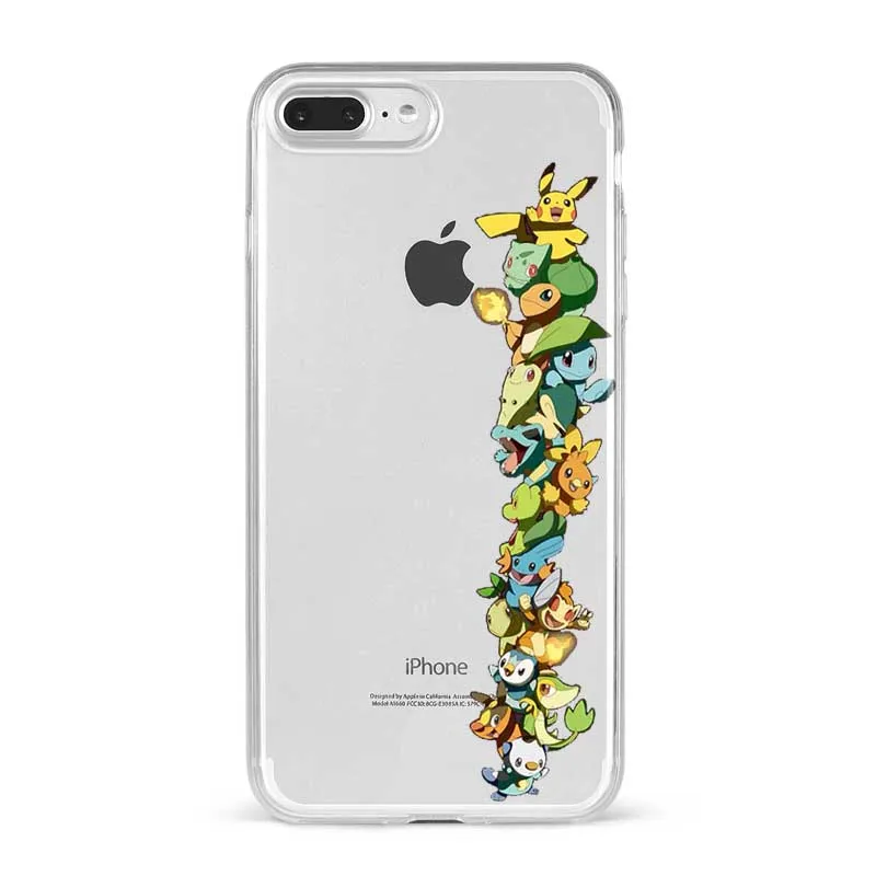 Забавный Милый Pocket ELF Pikachue Мягкий силиконовый прозрачный чехол для телефона Funda чехол для iPhone 5S, SE 6 6s 7 8 Plus X XR XS MAX - Цвет: TPU