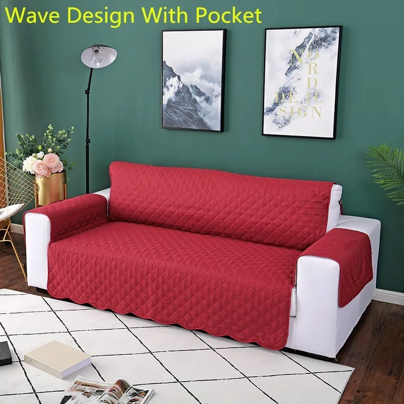 With Pocket -red Диван-накидка на кресло Пледы для домашних животных собак детский коврик протектор мебели Реверсивный съемный подлокотник чехлов 1/2/3 сиденье - Цвет: With Pocket -red
