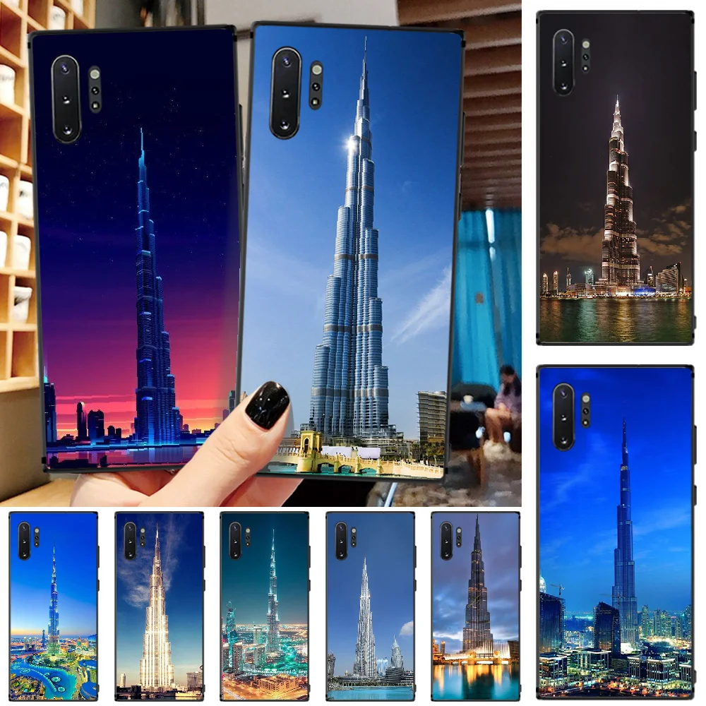 

Viviana Burj Khalifa Black Soft Shell Phone Case Capa For Samsung Note4 5 7 8 9 10 Note10 Pro M10 20 30