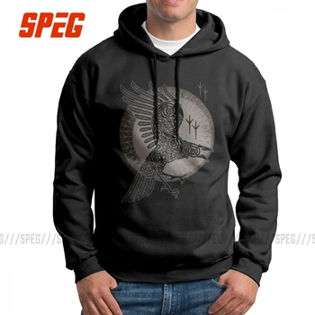 

Men Viking Raven Valhalla Hoodies Summer Style Purified Cotton Hooded Sweatshirt Funny Hoodie Shirt