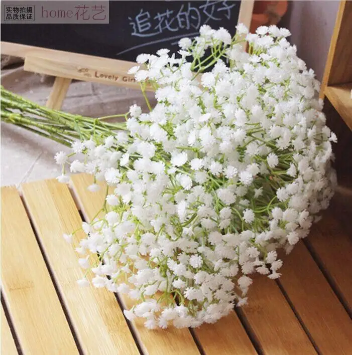 White Gypsophila Artificial Flowers Bouquets PU Baby's Breath Flowers for  Wedding Party Home Decoration Wreath DIY Fake Flowers - AliExpress