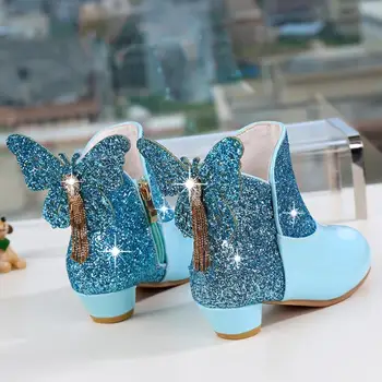 

Disney New Girls sequin Botas Kids Frozen Boots Kids Princess Elsa Snow Boots Children Winter Footwear Party Dace