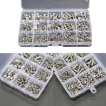 

M2 M3 M4 M5 Hex Button Socket Head Cap Screw Nut Hexagon Metric Thread Machine Bolt Assortment Kit Set 304 Stainless Steel new
