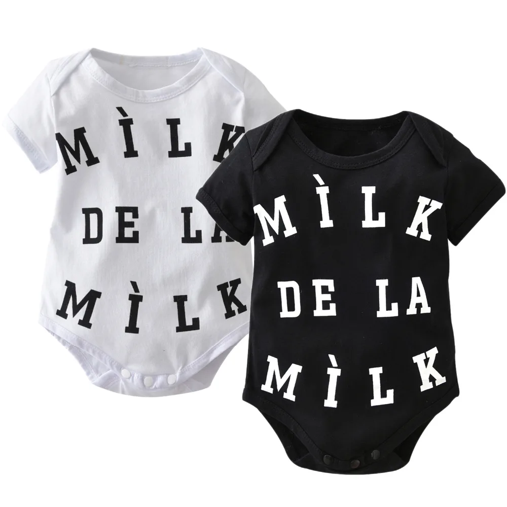 Комбинезон детский с коротким рукавом 100% хлопок надписью|boy girl clothes|baby rompers newbornshort