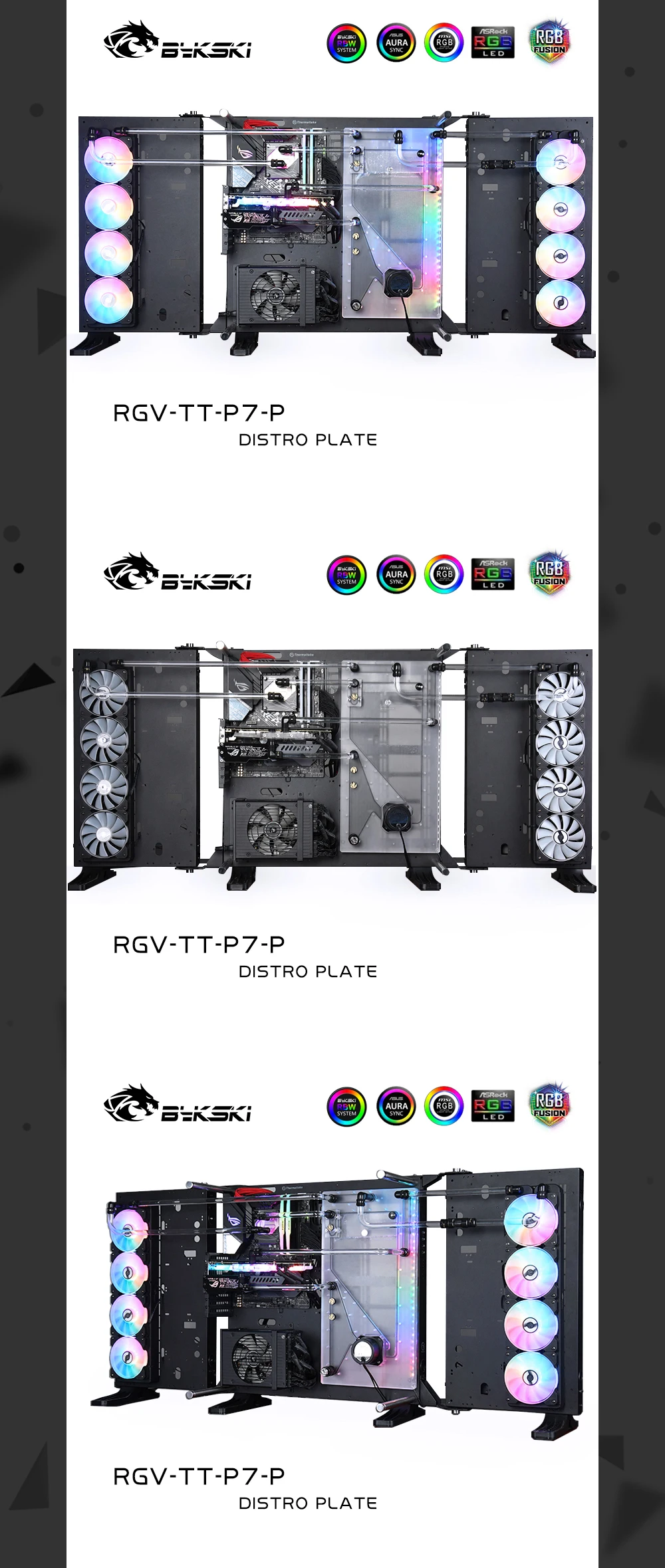 Bykski Water Cooling Kit For Thermaltake Core P7 TG Case, For Intel CPU Water Block & Single GPU Building, RGV-TT-P7-P  