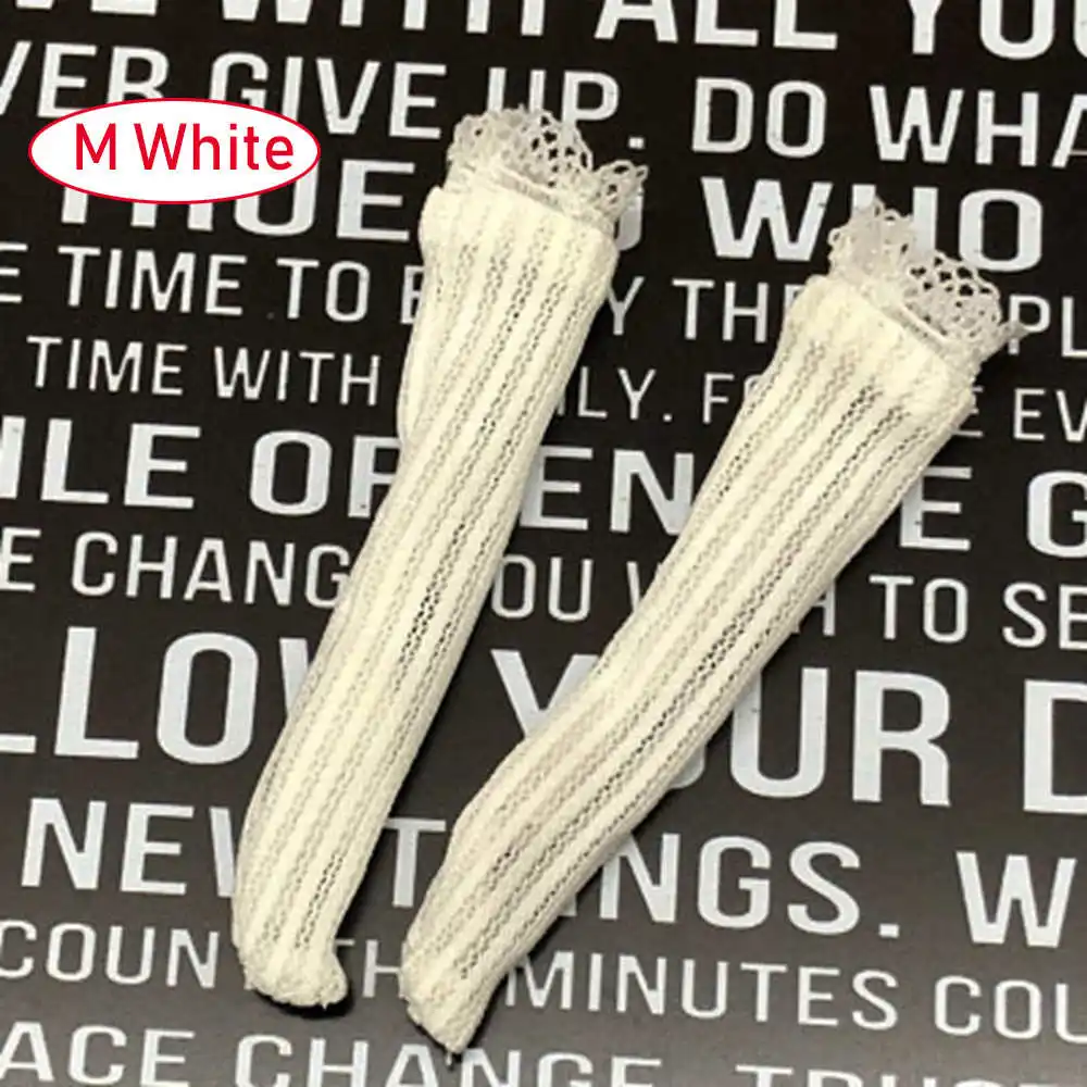 White-M 1 пара, модные кружевные чулки ручной работы, Короткие/длинные носки, леггинсы, повседневная одежда, кукла для девочек, сделай сам, игрушка, платье, одежда, аксессуары - Цвет: White-M