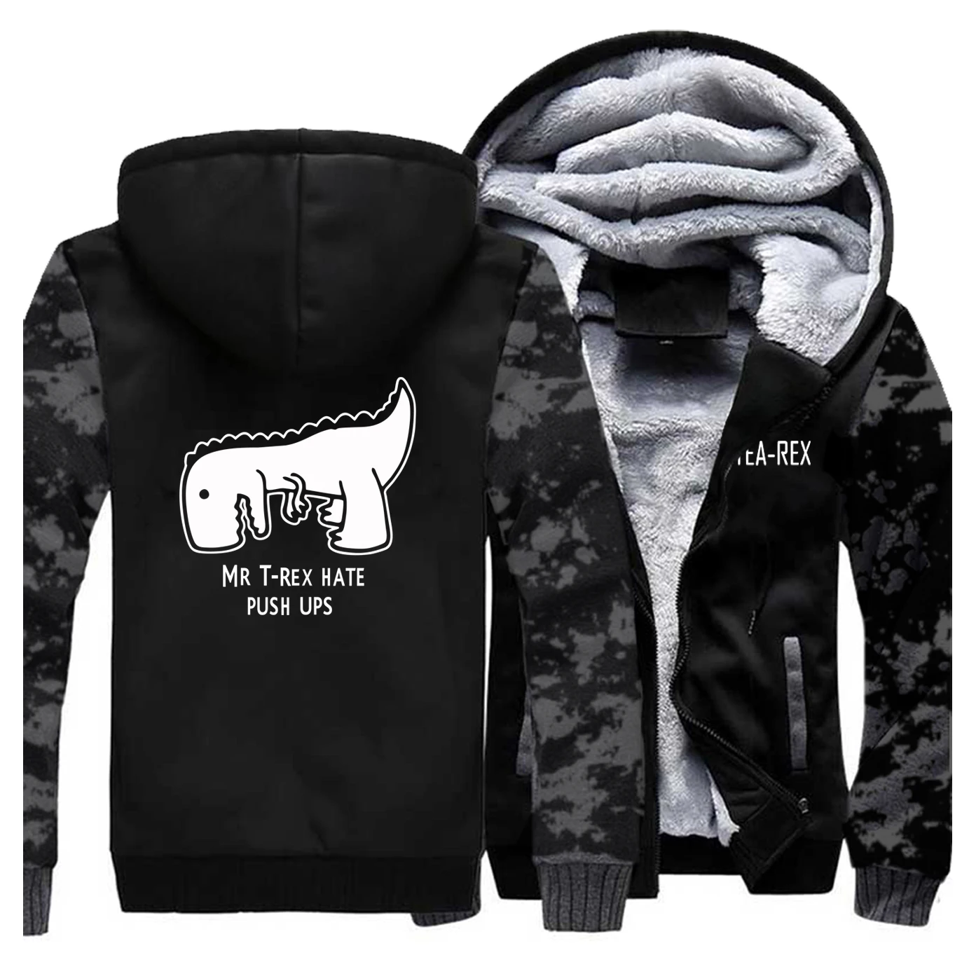 Mr Trex Hate отжимания мультфильм зима новинка горячая Распродажа толстовки мужские реглан Забавный Хип Хоп Уличная мода теплая одежда