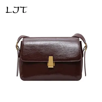 

Retro Small Square Bag Women's Designer Luxury Brand Handbag Shoulder Bag High Quality PU Leather Wide Strap Crossbody Bag Tote