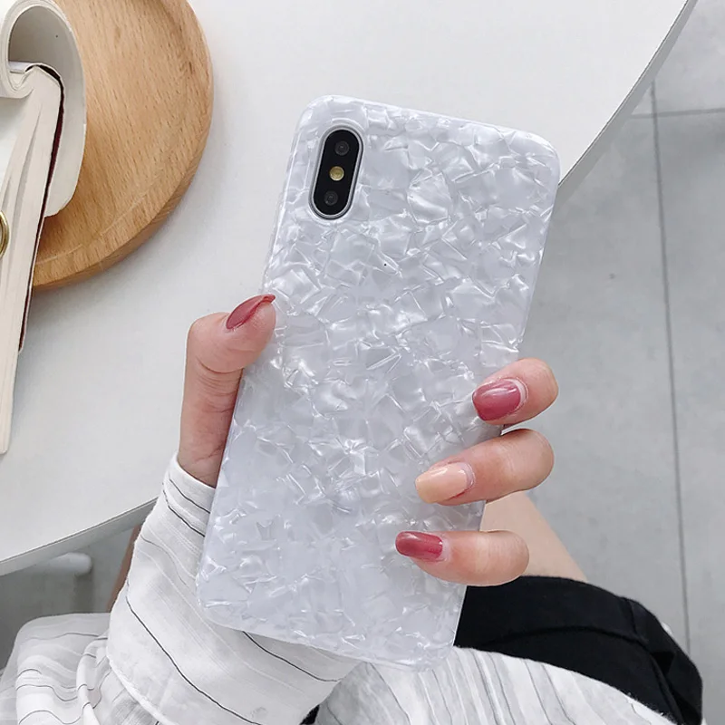 white N1986N для iPhone 6, 6s, 7, 8 Plus, X, XR, XS Max, чехол для телефона, глянцевый Блестящий корпус, мраморный мягкий IMD чехол для телефона, для iPhone 11 - Цвет: white